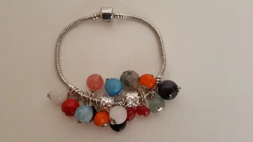 Pulseira de Prata e Pedras Naturais