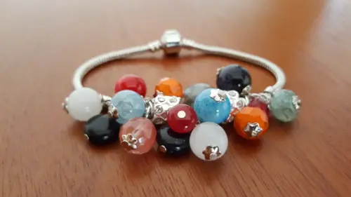 Pulseira de Prata e Pedras Naturais