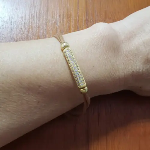 Pulseira Dourada Banhada com Mini Cristais Incolores