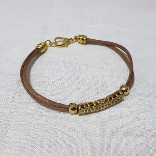 Pulseira Dourada Banhada com Mini Cristais Incolores