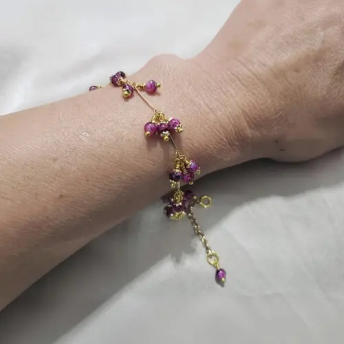 Pulseira Dourada com Pedras Naturais - Semijoia