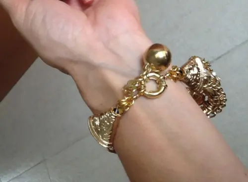 Pulseira Rose com Zircônias e Couro
