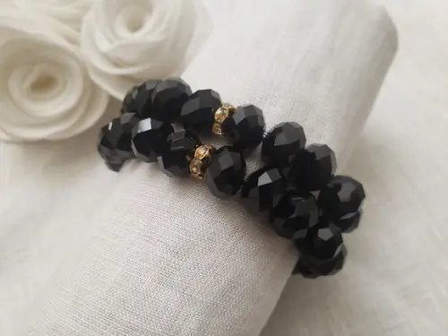 Pulseiras de Cristais Preto