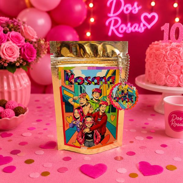 Saquinho Metalizado Personalizado Lembrancinha de Festa de Aniver