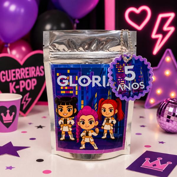 Saquinho Metalizado Personalizado Lembrancinha de Festa de Aniver