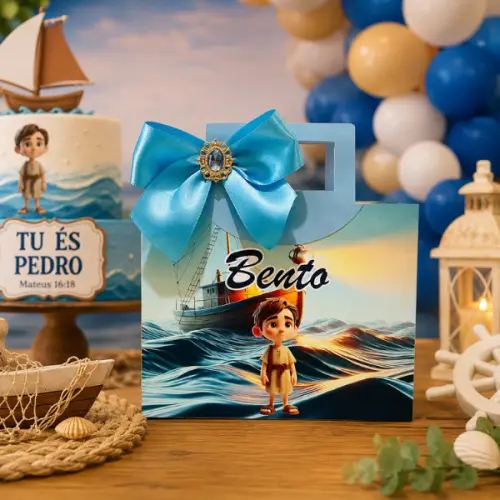 Sacola Horizontal M Personalizada Lembrancinha Festa de Aniversario Tu És Pedro