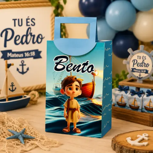 Sacolinha P Personalizada Lembrancinha Festa de Aniversario Tu és Pedro