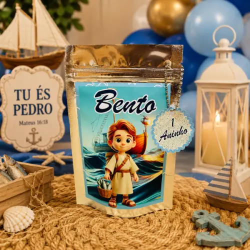 Saquinho Metalizado Personalizado Lembrancinha de Festa de Aniver