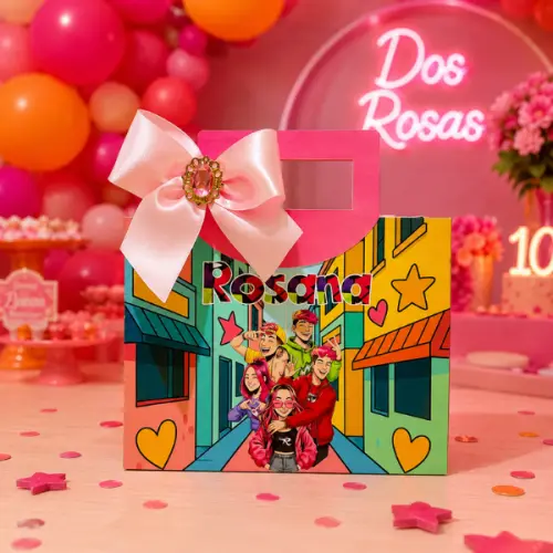 Sacola Horizontal M Personalizada Lembrancinha Festa de Aniversario dos Rosa