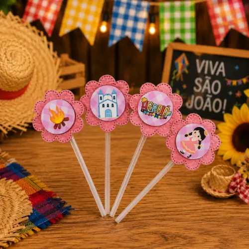 Topper de Doce Personalizado Lembrancinha Festa de Aniversario Ju