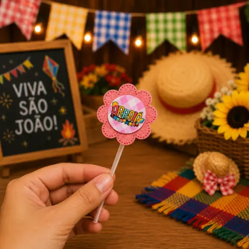 Topper de Doce Personalizado Lembrancinha Festa de Aniversario Ju