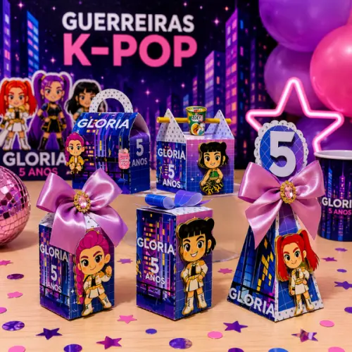 Kit 40 Caixas 3D Personalizadas Lembrancinha Festa de Aniversario