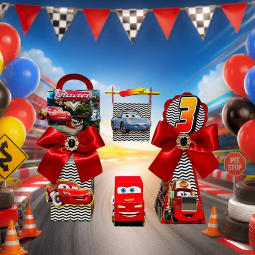 Kit 20 Caixas 3D Personalizadas Lembrancinha Festa de Aniversario Carros