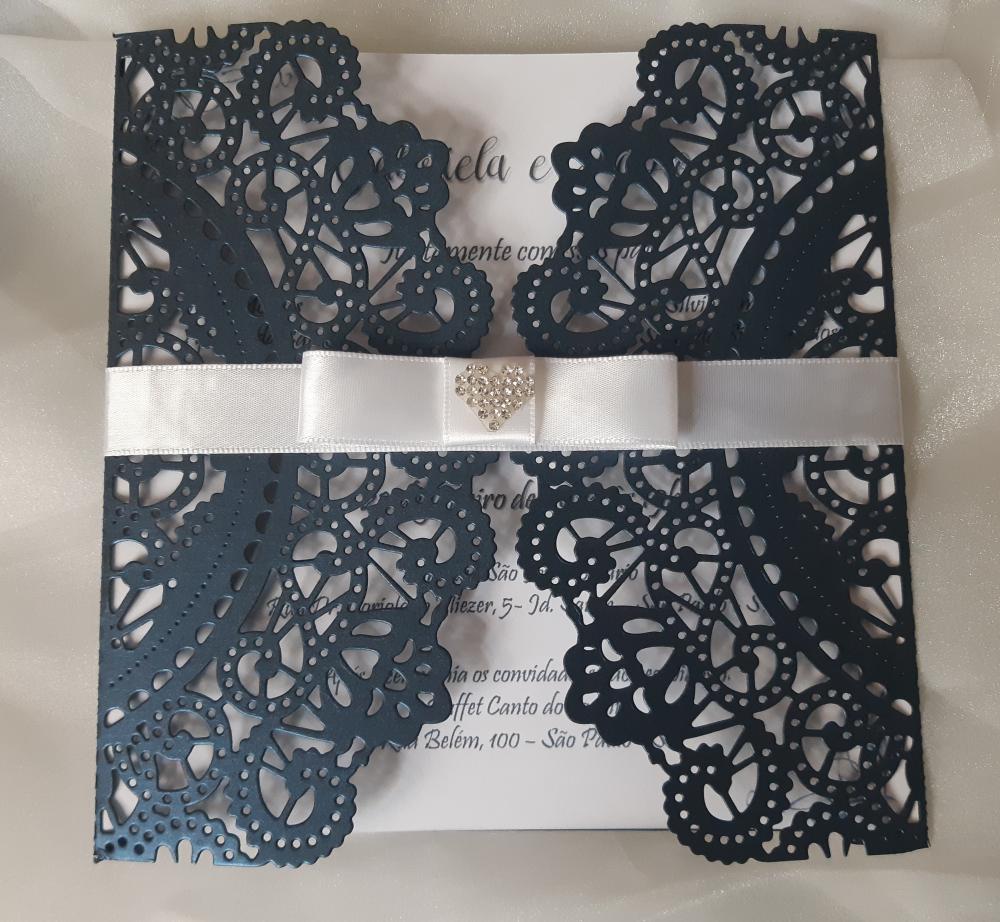 Convite de Casamento Renda - várias cores