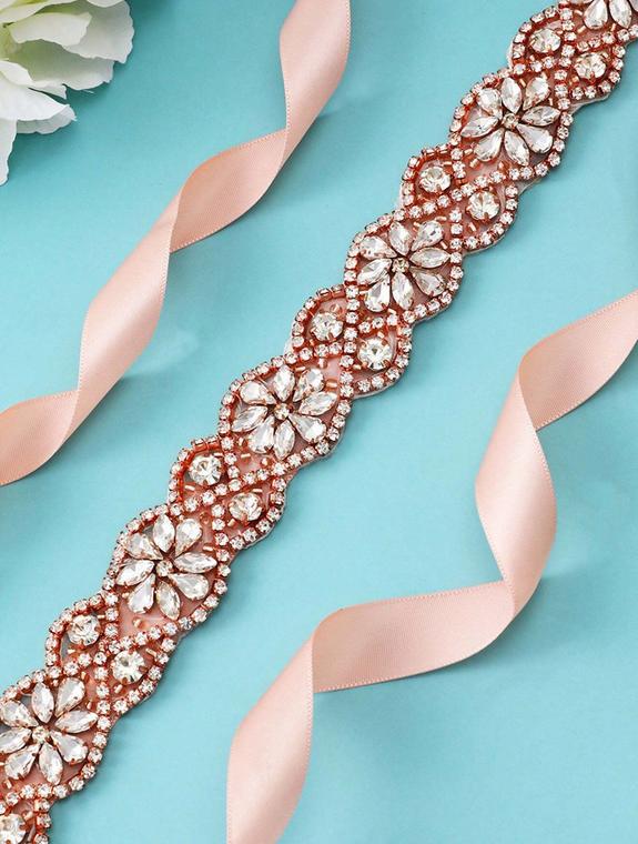 Cinto Rosé Gold de strass