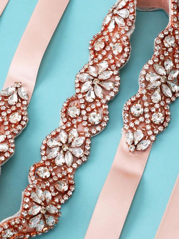 Cinto Rosé Gold de strass
