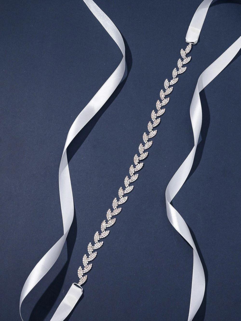 Cinto folhas de prata