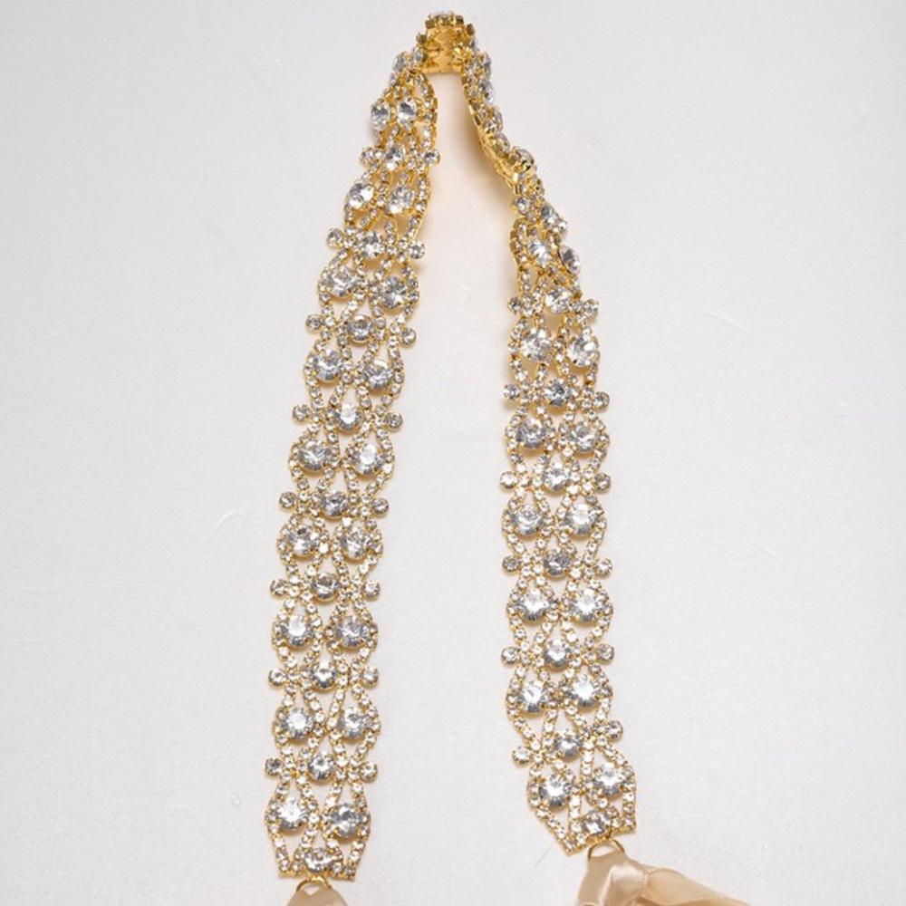 Cinto dourado luxuoso de strass