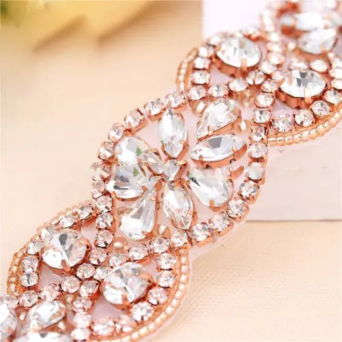 Cinto Rosé Gold de strass