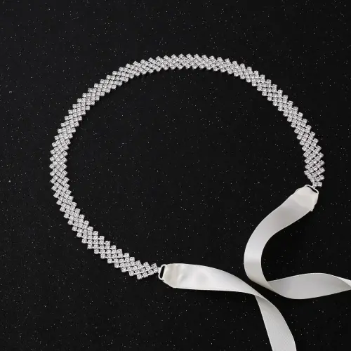 Cinto prata de pedraria fino