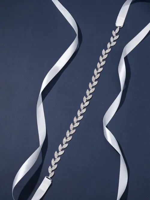 Cinto folhas de prata