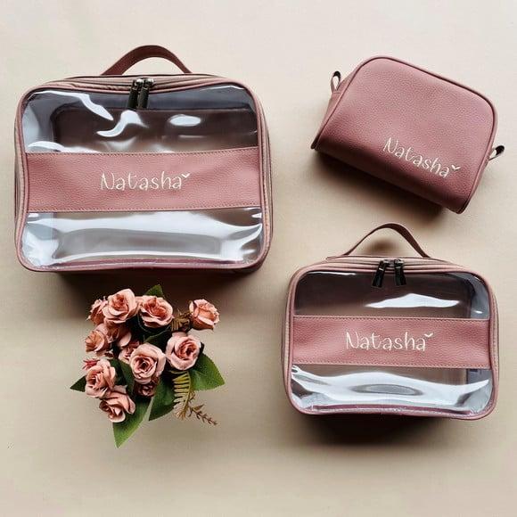 Kit Viagem Organizador e Necessaire Bordada