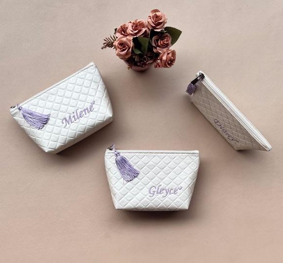 Necessaire Nv P Matelasse Perolizada Bordada
