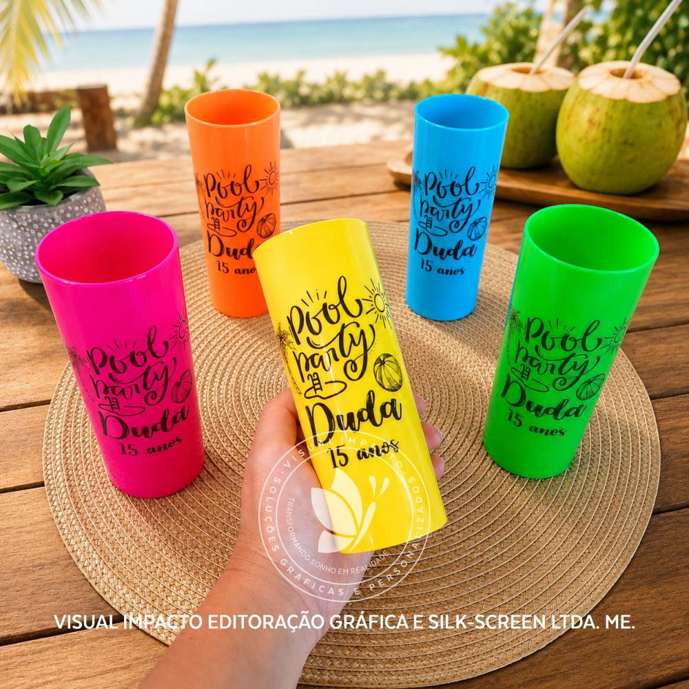 Copo Long Drink Pool Party (piscina) Personalizado - Mínimo de 2