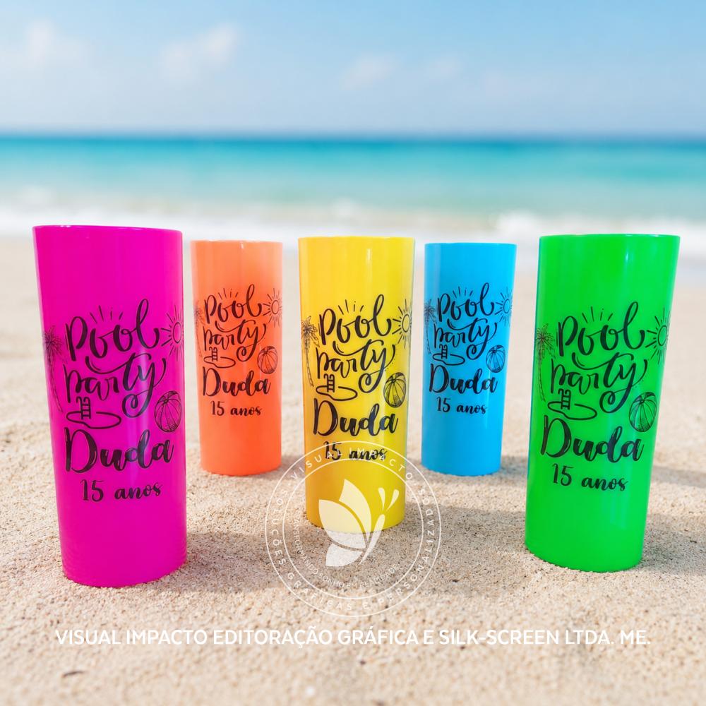 Copo Long Drink Pool Party (piscina) Personalizado - Mínimo de 2