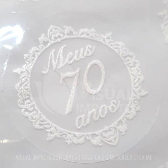 100 Adesivos Em Vinil Transparente 3,5x3,5cm