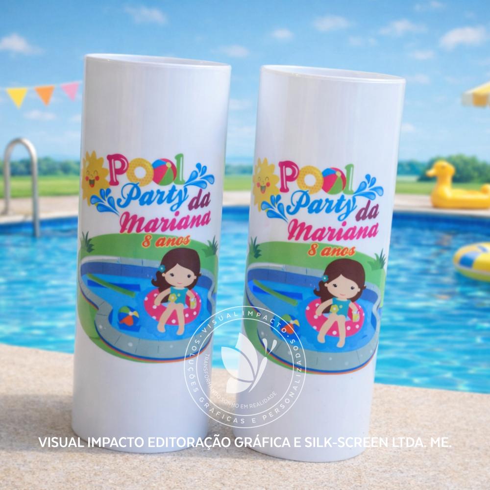 Copo Long Drink Pool Party (piscina) Personalizado - 15 unids