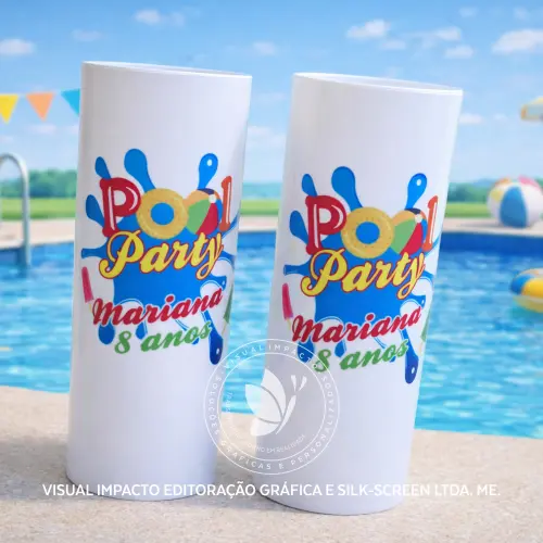 Copo Long Drink Pool Party (piscina) Personalizado - 15 unids