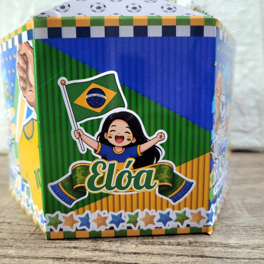 Centro de Mesa Copa do Mundo+ Plaquinha /Cachepô Brasil
