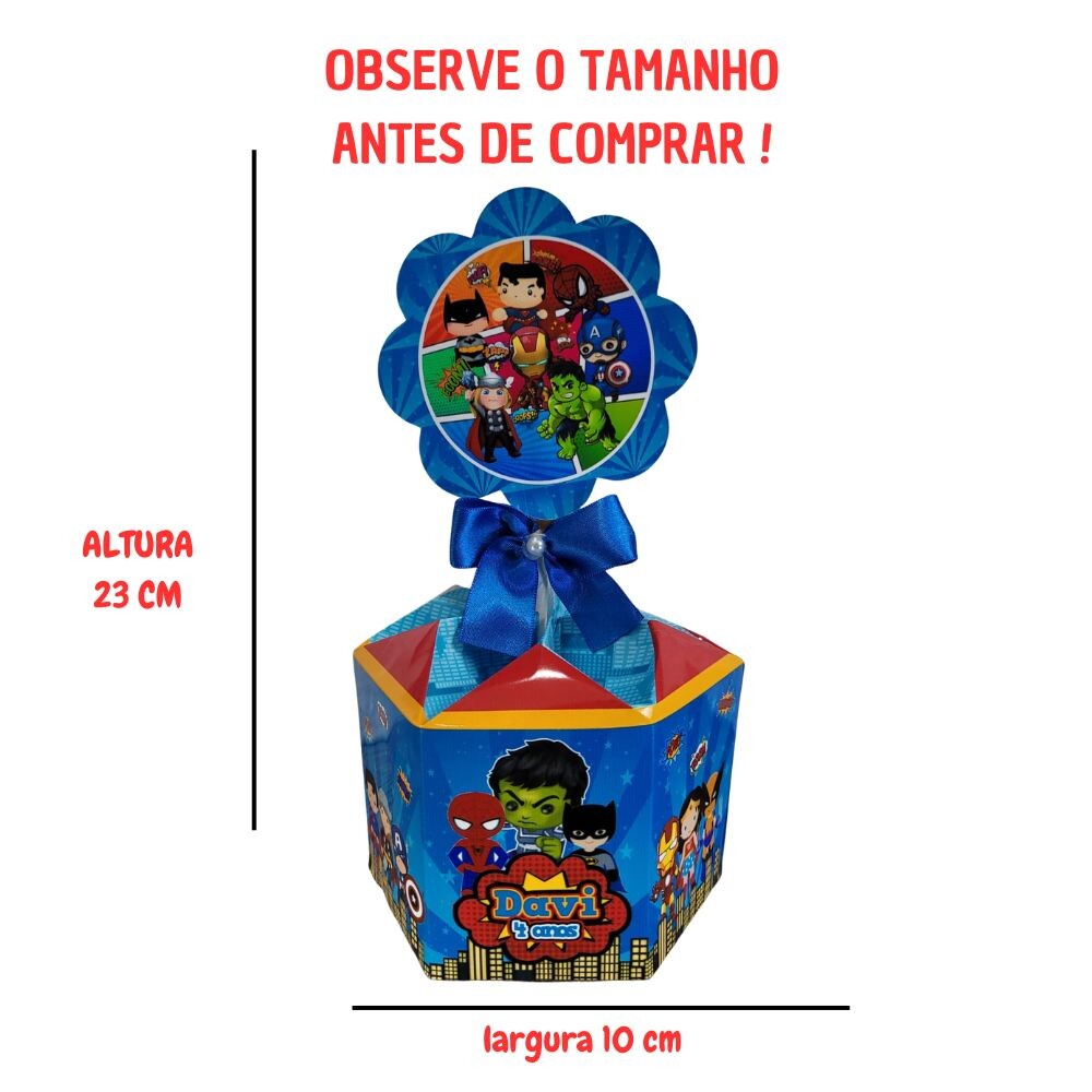 Centro de Mesa Herois Cute Baby Personalizado Lembrancinha Cachep