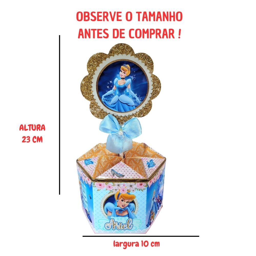 10 Centros de Mesa Cinderela Lembrancinha Personalizada p/Festa d