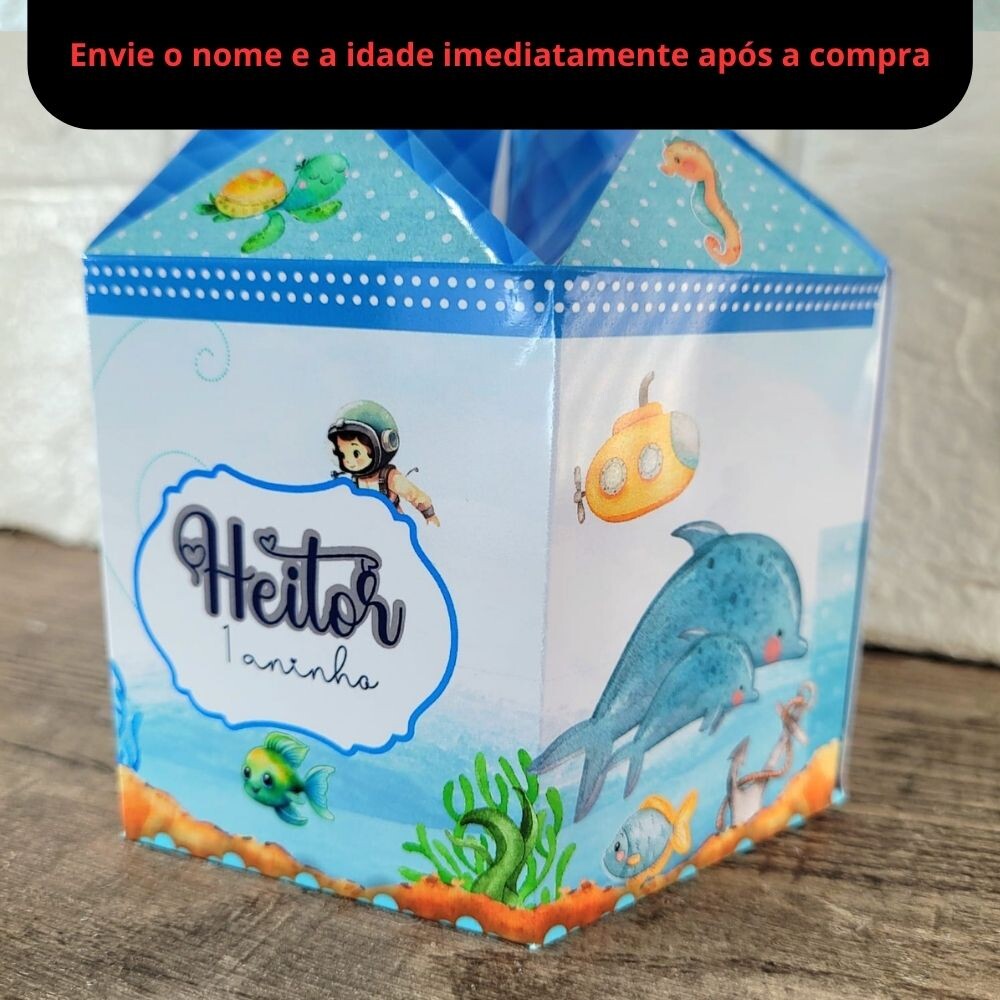 Centro de mesa Fundo do Mar Menino Personalizado Lembrancinha p/F