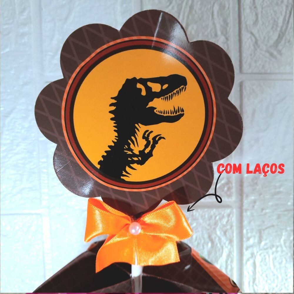 Centro de Mesa Jurassic Park + Plaquinha/Cachepô Personalizado D