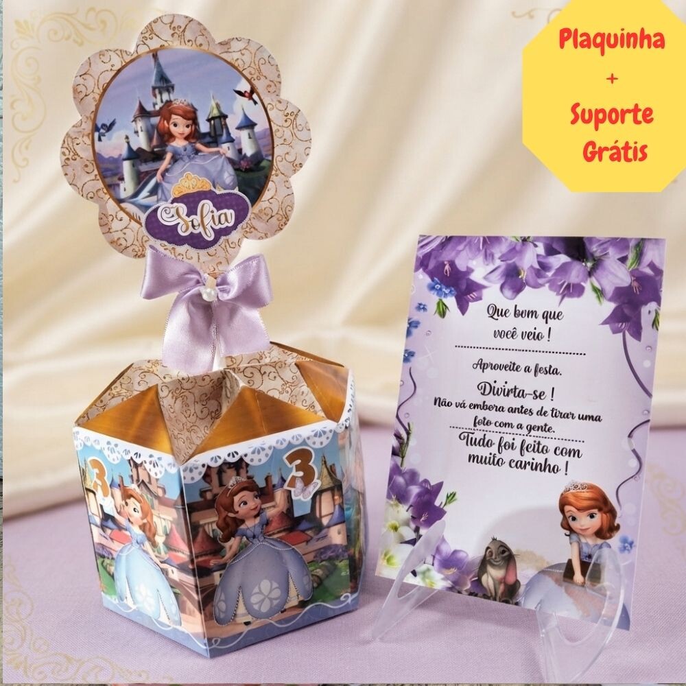 Centro de mesa Princesa Sofia+ Plaquinha