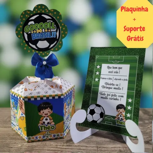 Centro de Mesa Copa do Mundo+ Plaquinha /Cachepô Brasil