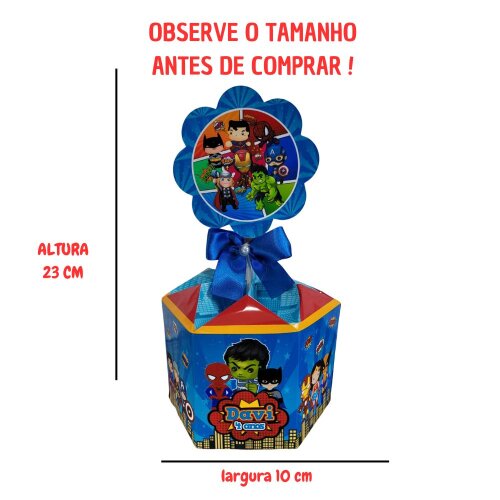 Centro de Mesa Herois Cute Baby Personalizado Lembrancinha Cachep