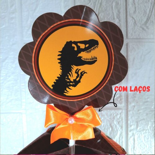 Centro de Mesa Jurassic Park + Plaquinha/Cachepô Personalizado D