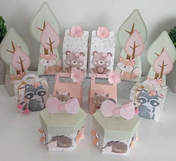 Kit Festa Personalizada Animais do Bosque 1-25 Itens
