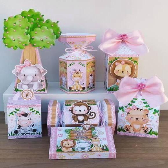 Kit Festa Personalizada Safari Menina 1-25 Itens