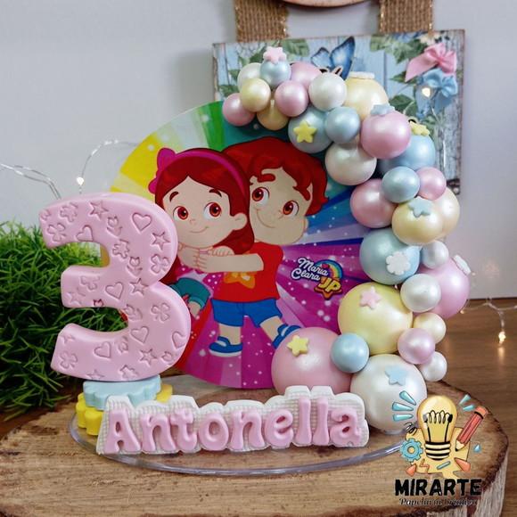 Topo de Bolo de Biscuit Painel Maria Clara e Jp