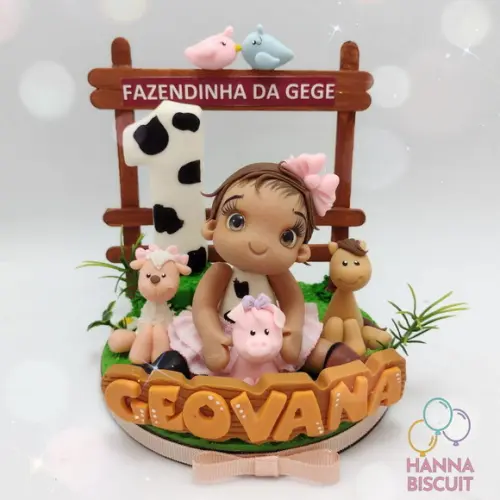 Topo de bolo fazendinha