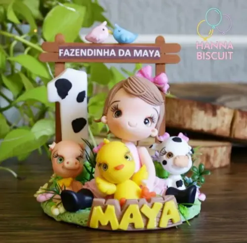 Topo de bolo fazendinha