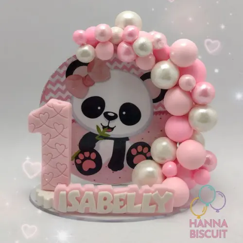 Topo de bolo invertido Panda