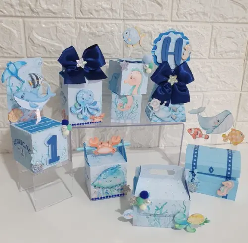 Kit Festa Personalizada Fundo do Mar 1-25itens