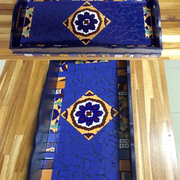 Bandeja em Mosaico com Temas Marroquinos