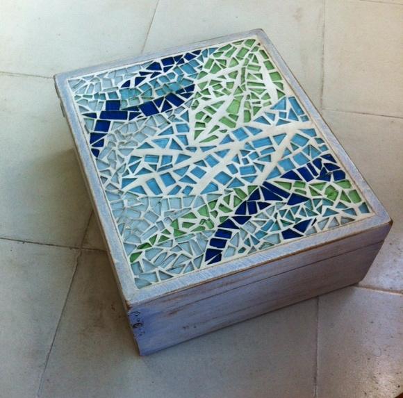 Caixa para Chá G em Mosaico Sobre mdf